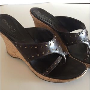 Michelle D Wedge Sandals with Brass Size 8.5